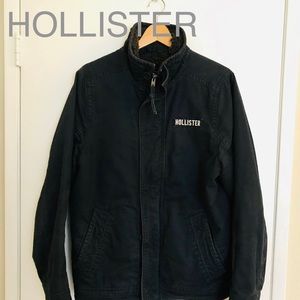 【HOLLISTER】Men's Navy Jacket with Inner Lining Fur